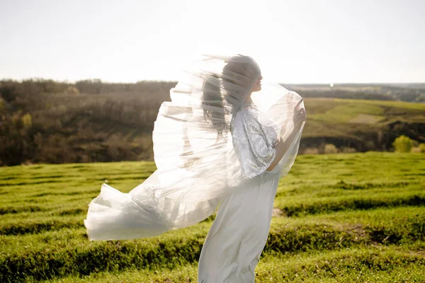 Beautiful girl with veil — Stock Photo, Image