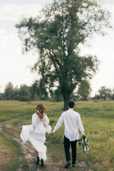 loving couple in countryside