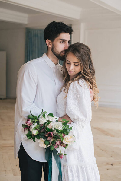 Young happy bridal couple 