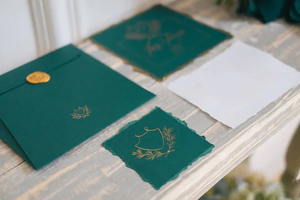 Wedding mock-up with invitation cards — Stock Photo, Image