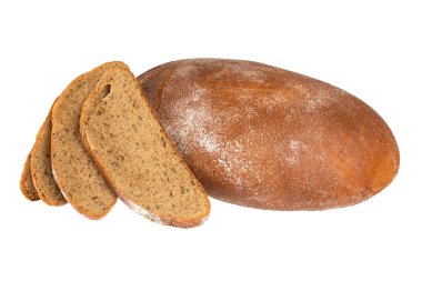 Beyaz arka planda izole edilmiş lezzetli taze buğday ekmeği.