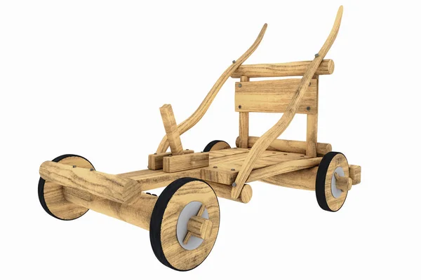 3d representación de tailandés tradicional carro de madera trineo hecho por Hmon — Foto de Stock