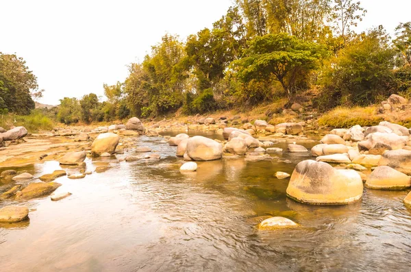 Bellezza Del Fiume Roccioso Selvaggio Acqua Che Scorre Dalle Montagne — Foto Stock