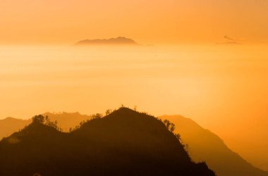 Doğu Java, Endonezya 'daki Bromo Dağı etrafındaki doğanın güzelliği