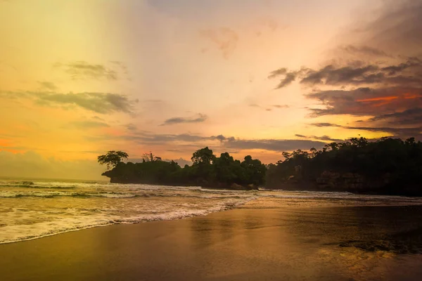 Hermosa Playa Pelang Atardecer Tulungagung Java Oriental Indonesia — Foto de Stock