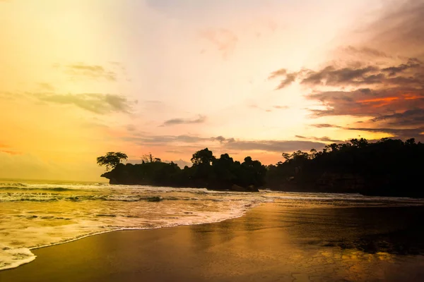 Hermosa Playa Pelang Atardecer Tulungagung Java Oriental Indonesia — Foto de Stock