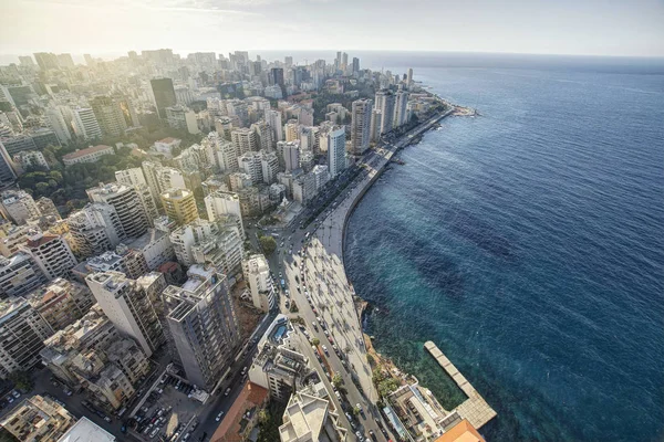 Vista aérea de Beirut Líbano, Ciudad de Beirut, Paisaje de Beirut —  Fotos de Stock