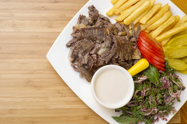 Prato de carne de Shawarma — Fotografia de Stock