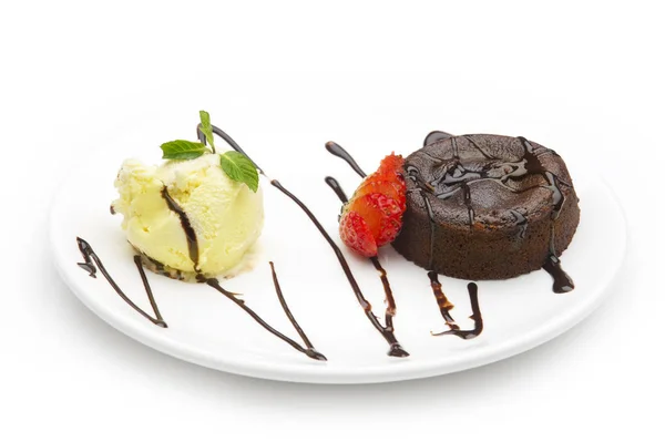 Chocolate cake Fondant — Stock Photo, Image