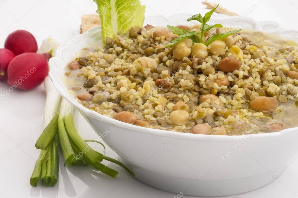 Lebanese food of Mixed Grains plate 