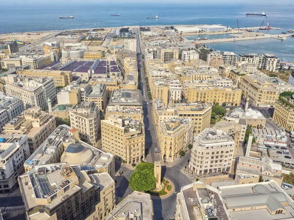 Luftaufnahme Der Innenstadt Von Beirut Libanon Während Der Proteste Gegen — Stockfoto