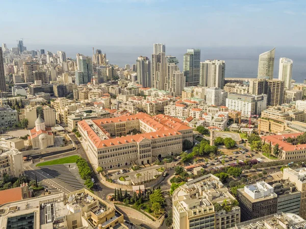 Aerial Night Shot Beirut Downtown Lebanon Protest Government Lebanese Revolution — Stock Photo, Image