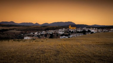 Alhama de Granada, Southern Spain at sunset clipart
