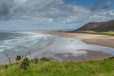 Rhossili Bay görünümü, South Wales, İngiltere