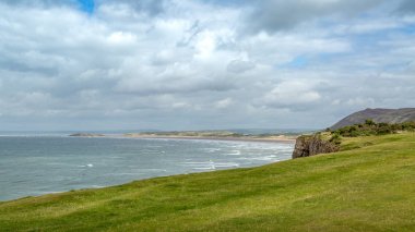 Rhossili Bay görünümü, South Wales, İngiltere