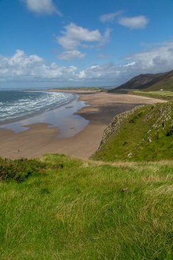 Rhossili Bay görünümü, South Wales, İngiltere
