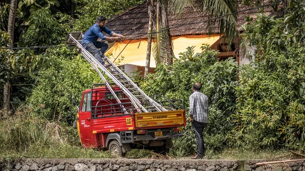 Kochi India 19Th November 2019 Electric Powerline Repairing Kerala India — Stockfoto