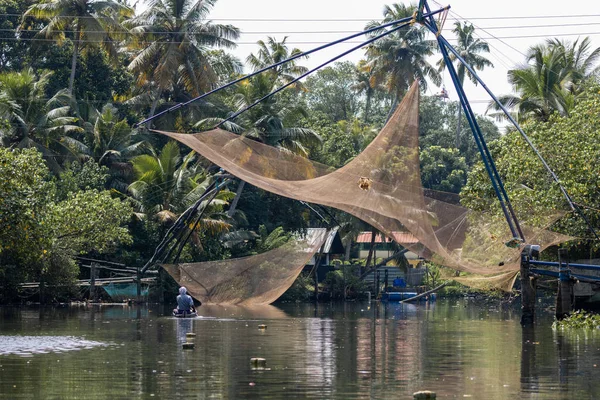 Kochi India 19Th November 2019 Chinese Fishing Nets Backwaters Kerala — Φωτογραφία Αρχείου