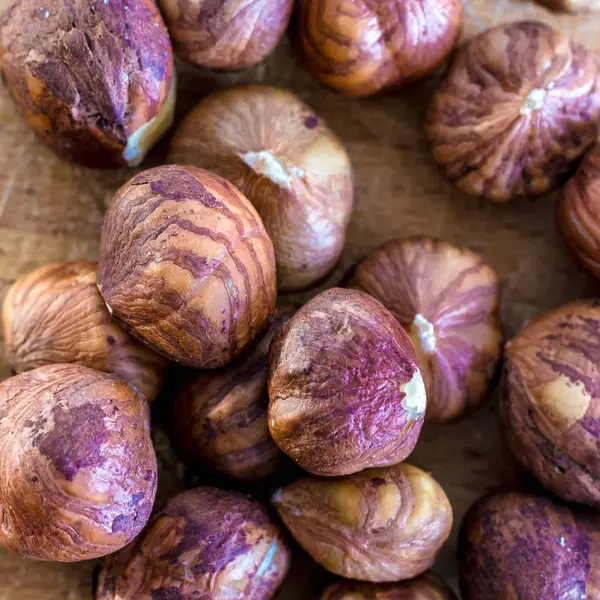 Handfull hasselnötter — Stockfoto