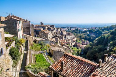 Caprarola, Orta Italya'nin bir kasabada Cityscape.
