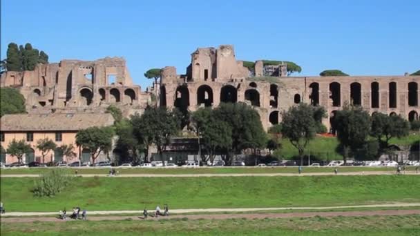 Circo Massimo och ruinerna av Forum Romanum Palatine hill — Stockvideo