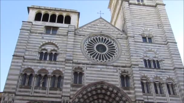 Katedra san Lorenzo, w Genui — Wideo stockowe