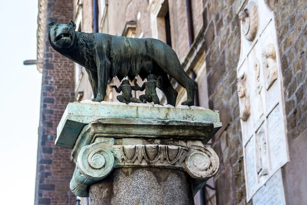 The Capitoline Wolf: Statue of the she-wolf suckling Romulus and Remus — Stock Photo, Image