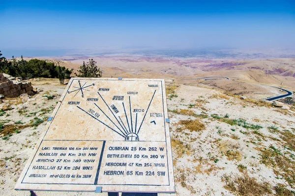 Mesafe çeşitli konumlara Mount Nebo gösterilen plak