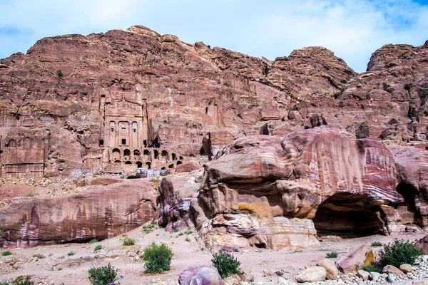 Vista de las Tumbas Reales en Petra, Jordania —  Fotos de Stock