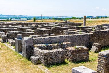 Lucus Feroniae, Roma, İtalya, yakınında arkeolojik sitesinin görünümünü