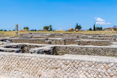 Lucus Feroniae, Roma, İtalya, yakınında arkeolojik sitesinin görünümünü
