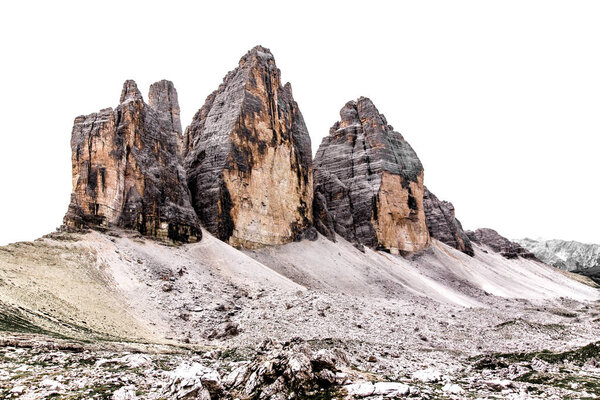 The three peaks of Lavaredo ( Italian: Tre Cime di Lavaredo) 