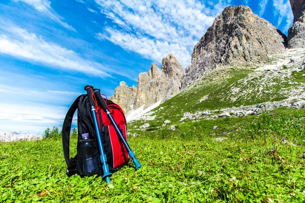 Backpack for hiking in the Alps Stock Picture