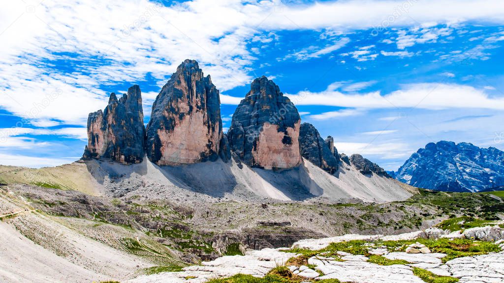 The Tre Cime di Lavaredo (three peaks of Lavaredo)