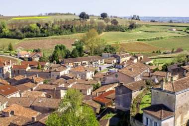 Saint Emilion ve bağ, Bordeaux, Fransa