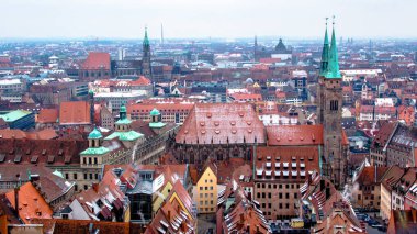 Nuremberg, Almanya'nın panoramik Cityscape