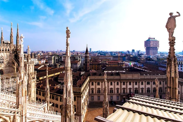 Vista de Milán desde el Duomo — Foto de Stock