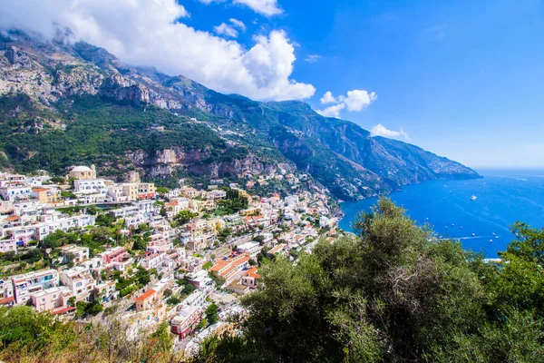 Panoramautsikt Över Positano Berömd Vid Amalfikusten Italien — Stockfoto