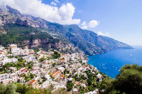 Panoramisch Uitzicht Positano Beroemd Dorp Aan Amalfikust Italië — Stockfoto