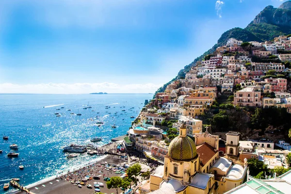 Panoraamanäkymät Positano Kuuluisa Kylä Amalfin Rannikolla Italia — kuvapankkivalokuva