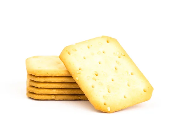 Galletas con sésamo blanco sobre fondo blanco —  Fotos de Stock