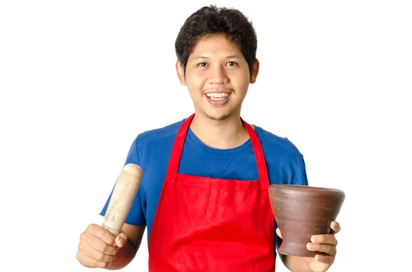 Retrato do homem está cozinhando — Fotografia de Stock