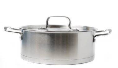 roestvrij staal pot op witte achtergrond