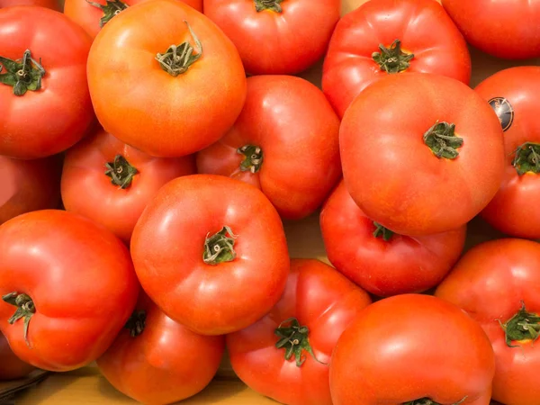 Tomates frescos no mercado dos agricultores biológicos — Fotografia de Stock