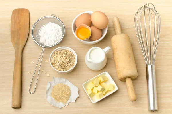 Zutat und Rezept zum Backen — Stockfoto