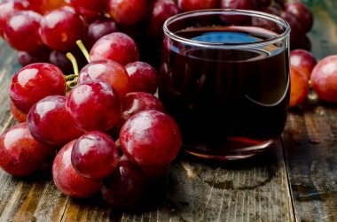 Red grapes fruit and juice clipart