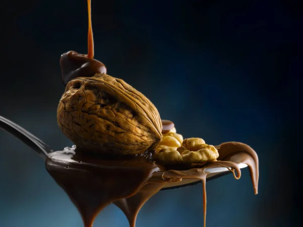 Frutta secca e cioccolata — Stock Photo, Image