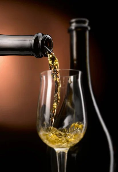 Excellent Wine Poured Glass All Its Forms — Stock Photo, Image