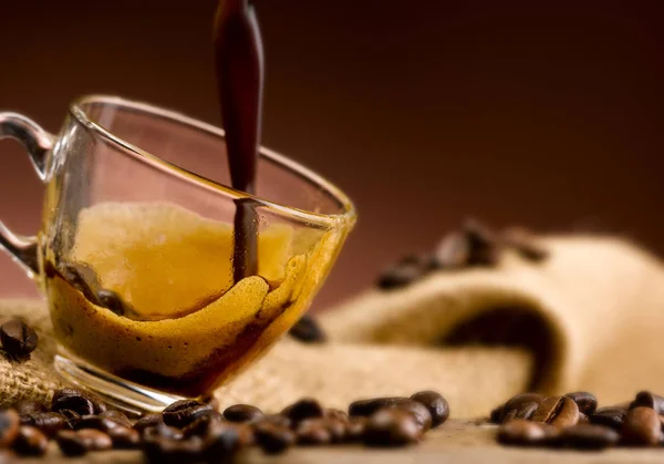 Heerlijke Espresso Koffie Zijn Vormen — Stockfoto