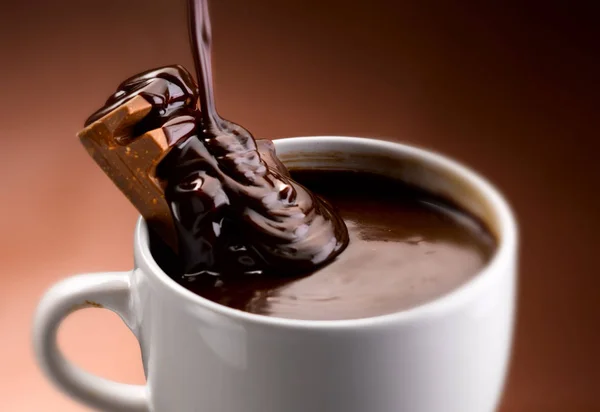 Chocolat Chaud Crémeux Dans Tasse — Photo